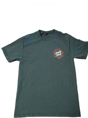 Santa Cruz Skateboards Men's Dark Green Roses Logo T-Shirt Small